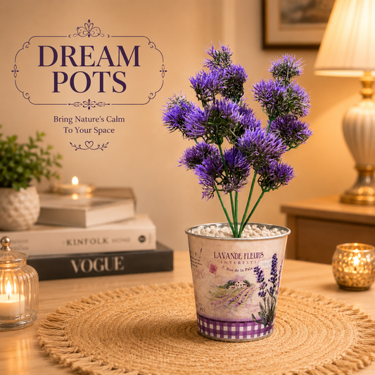 Decorative Lavender Flowers Pot