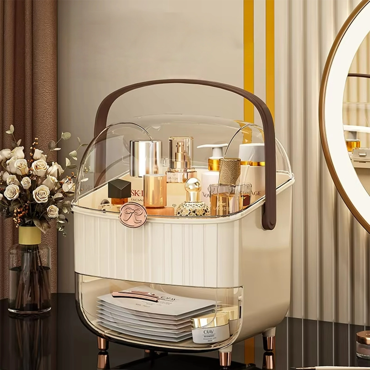 Large Capacity Makeup Cosmetic Drawer Organizer Storage Box