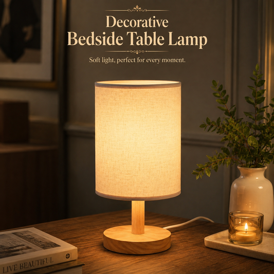 Electric Bedside Decorative Table Lamp (3 Light Color Modes)