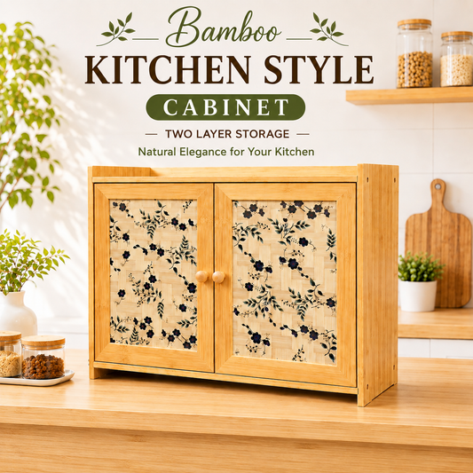 Premium Bamboo Kitchen Storage Cabinet (2 Layer)