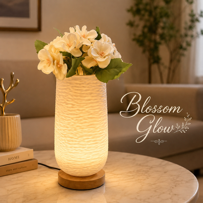 Electric Blossom Glow Vase Table Lamp With Flower Bunch– 3 Color Modes |