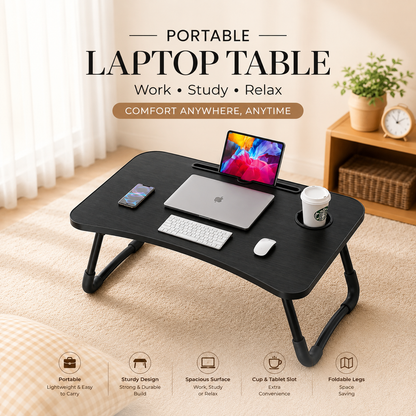 Portable Laptop Table – Foldable Study & Work Desk
