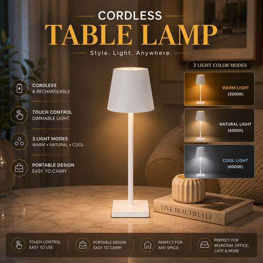 Cordless Rechargeable Table Desk Lamp