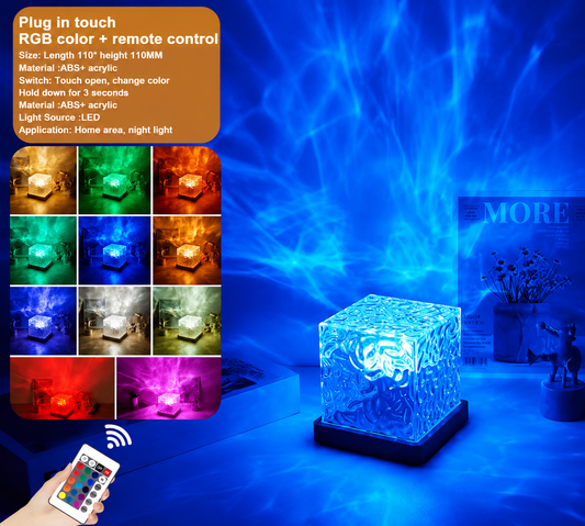 USB Dynamic Water Pattern Light – Decorative LED Cube Lamp