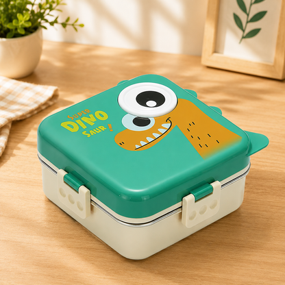 Dinasour Imported Premium Quality 3 compartment Stainless Steel Lunch Box