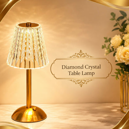 Diamond Crystal Rechargeable Table Desk Lamp