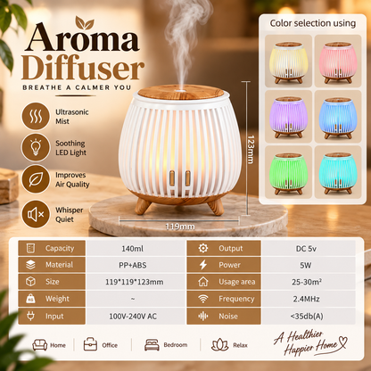 Aroma Diffuser with LED Light | Ultrasonic Air Humidifier