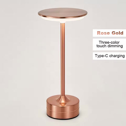 Premium Luxury Metal Touch Rechargeable Lamp
