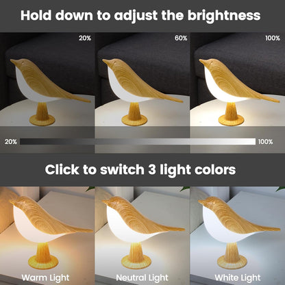 Rechargeable Bird Decorative Table Lamp,3 Color Modes