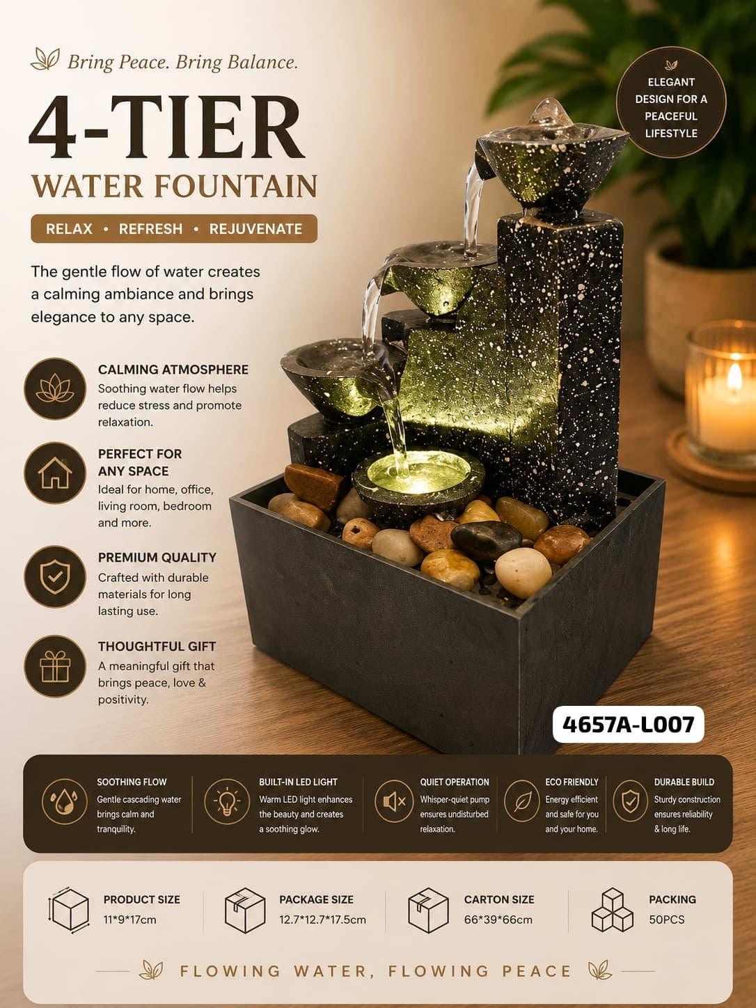 Water Fountain – LED Indoor Decorative Fountain