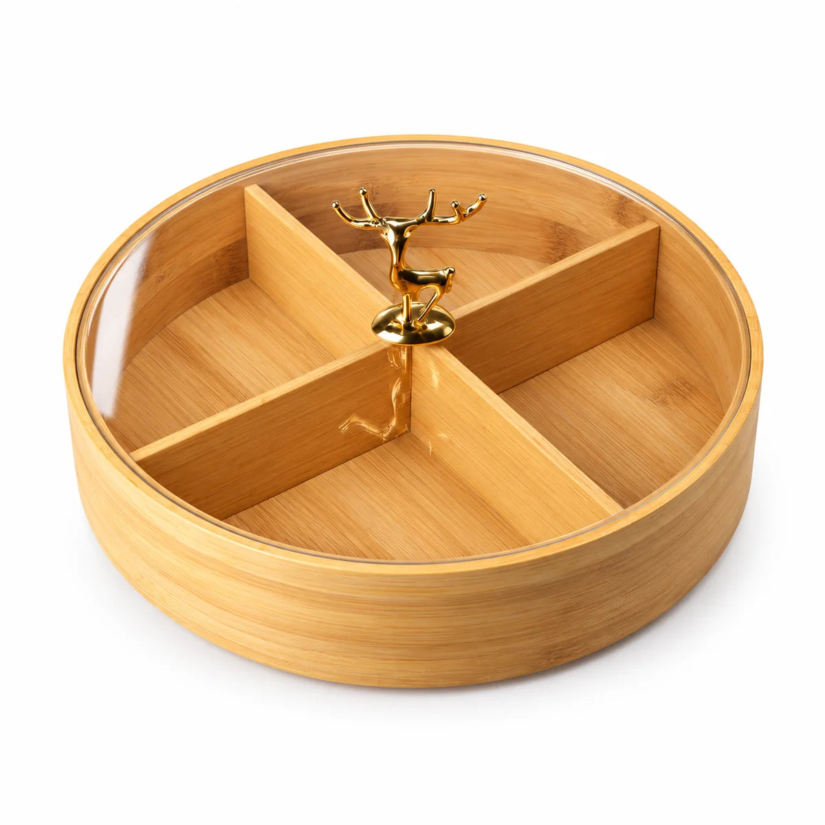 Round Wooden Dry Fruit Box With Lid