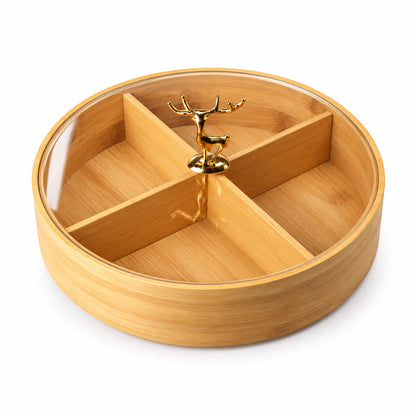 Round Wooden Dry Fruit Box With Lid