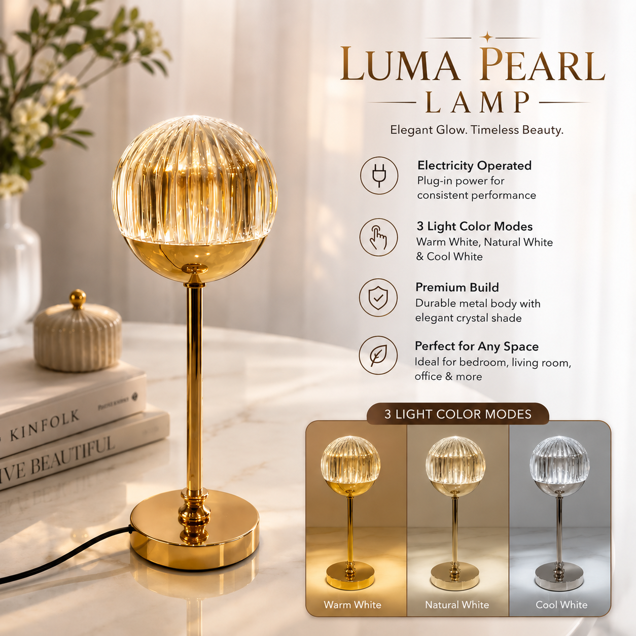 Crystal Bloom Table Lamp(3 Light Color Modes)