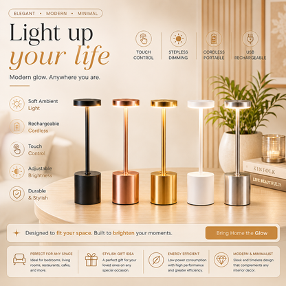 Metal Touch Sensor Rechargeable LED Desk Lamp