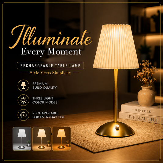 Retro Thin Rechargeable Table Desk Lamp