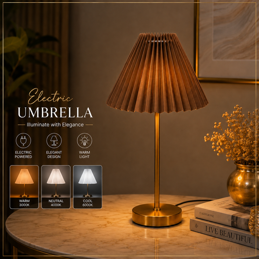 Electric Umbrella Decorative Table Lamp (3 Light Color Modes)