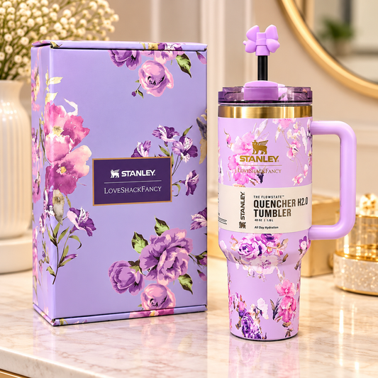Stanley x LoveShackFancy Purple Bow Tumbler