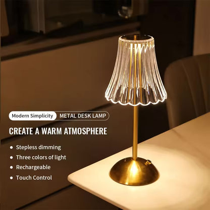 Crystal Rechargeable Table Desk Lamp