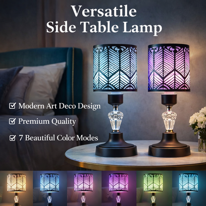 Versatile Crystal LED Touch Table Lamp-Different Light Color Modes (Pack Of 2pc)