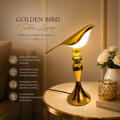 Electric Golden Bird Decorative Table Lamp