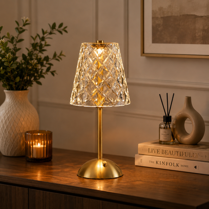 Vintage Crystal Rechargeable Table Lamp