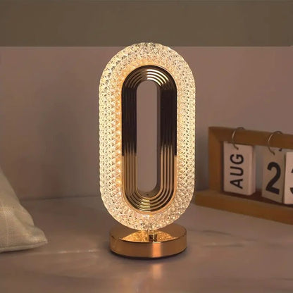 Oval Rechargeable Crystal Led Lamp (3 Color Modes)