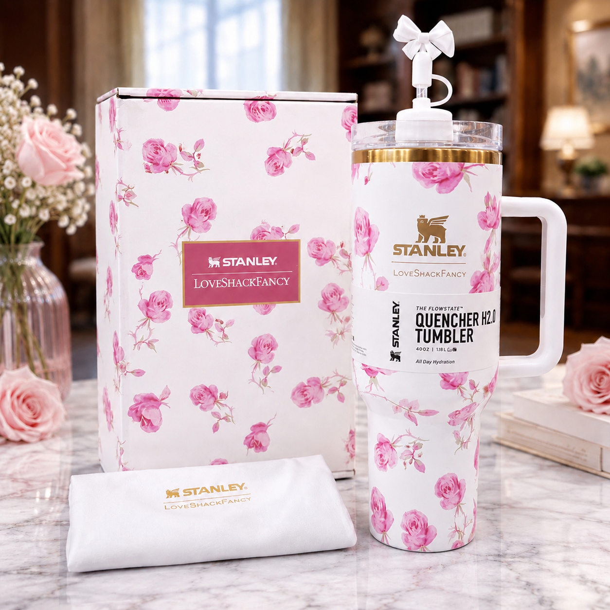 Stanley 40OZ Tumbler GiftBox With Stoppers and cover (Premium Quality)