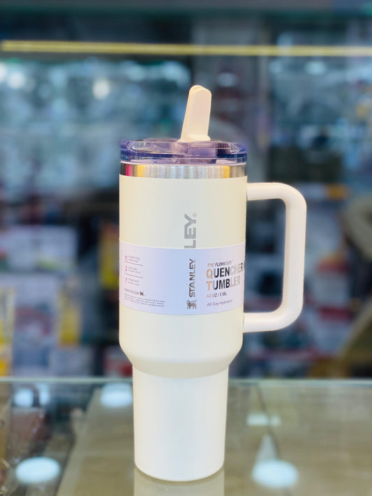 Stanley 1200ML Tumbler Flip Straw Cream With Leak Proof Lid