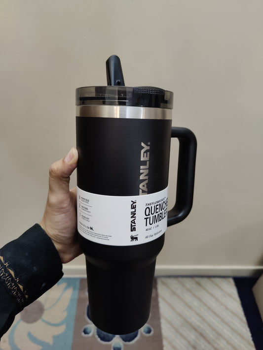 Stanley 1200ML Tumbler Flip Straw Black With Leak Proof Lid