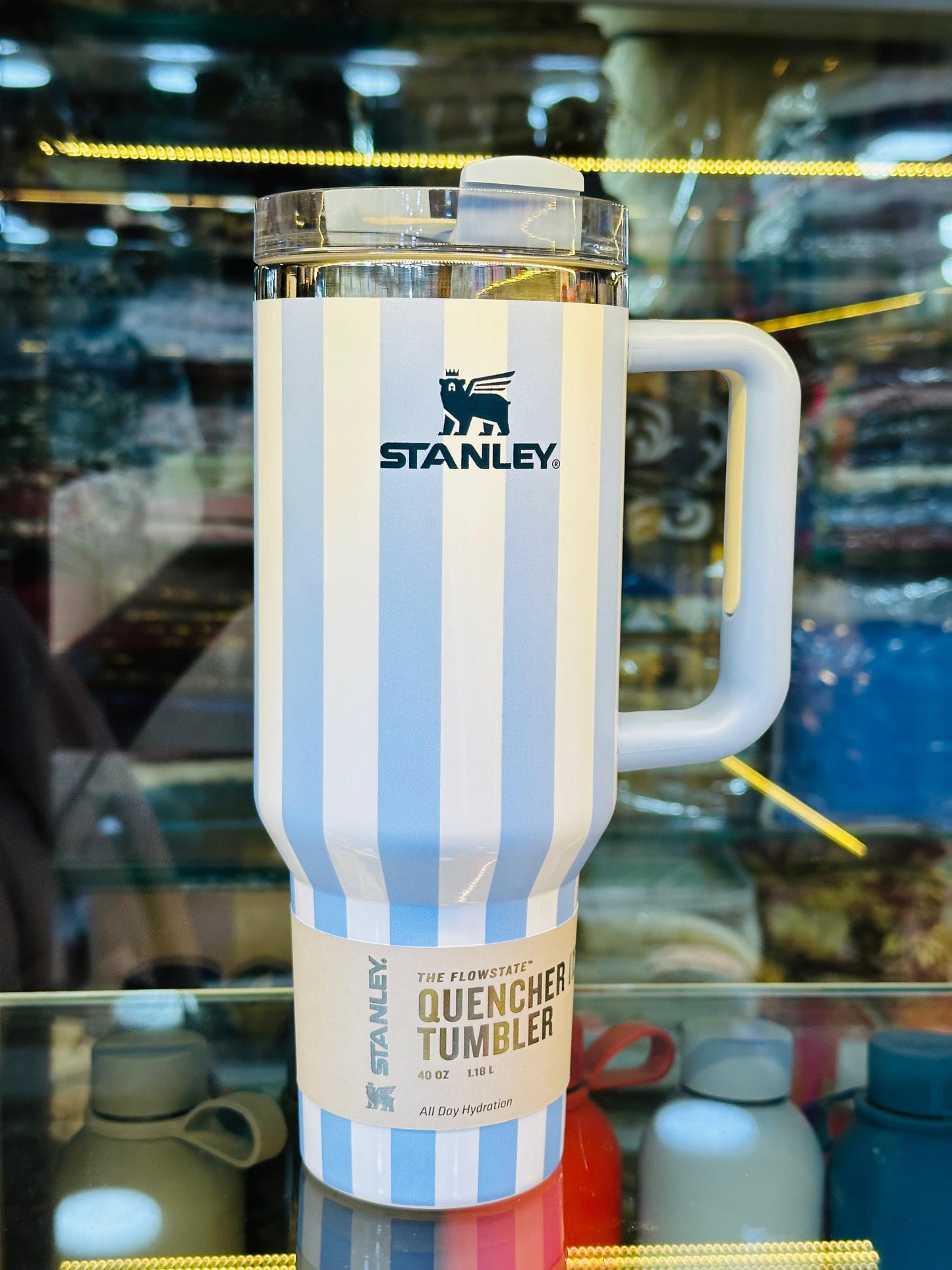 Stanley Quencher 40OZ CornFlower Cabana Gloss Tumbler