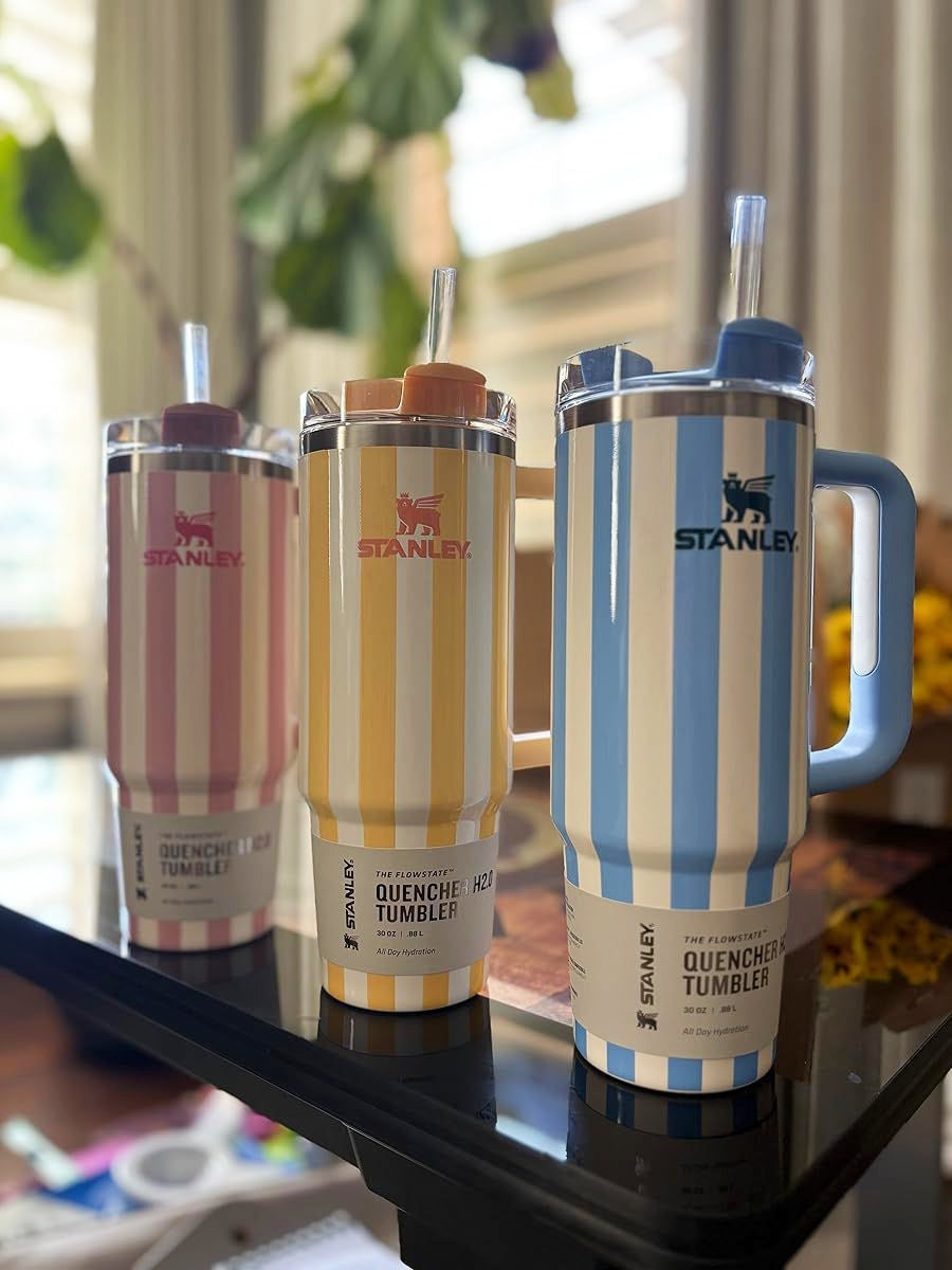 Stanley Quencher 40OZ CornFlower Cabana Gloss Tumbler