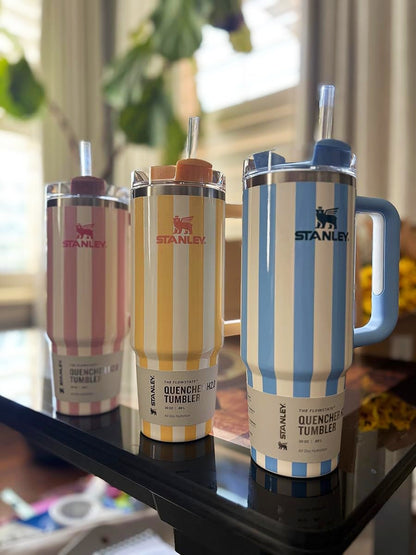 Stanley Quencher 40OZ CornFlower Cabana Gloss Tumbler