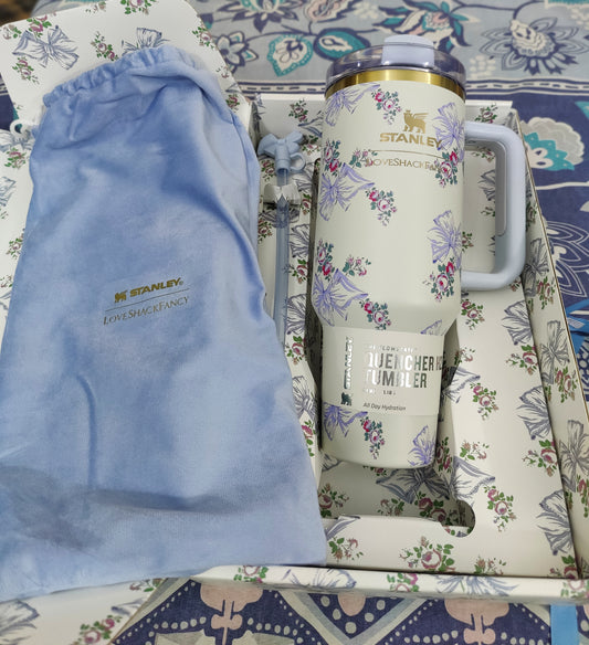 Stanley X 40OZ Tumbler Love Shack Rose Blue With GiftBox