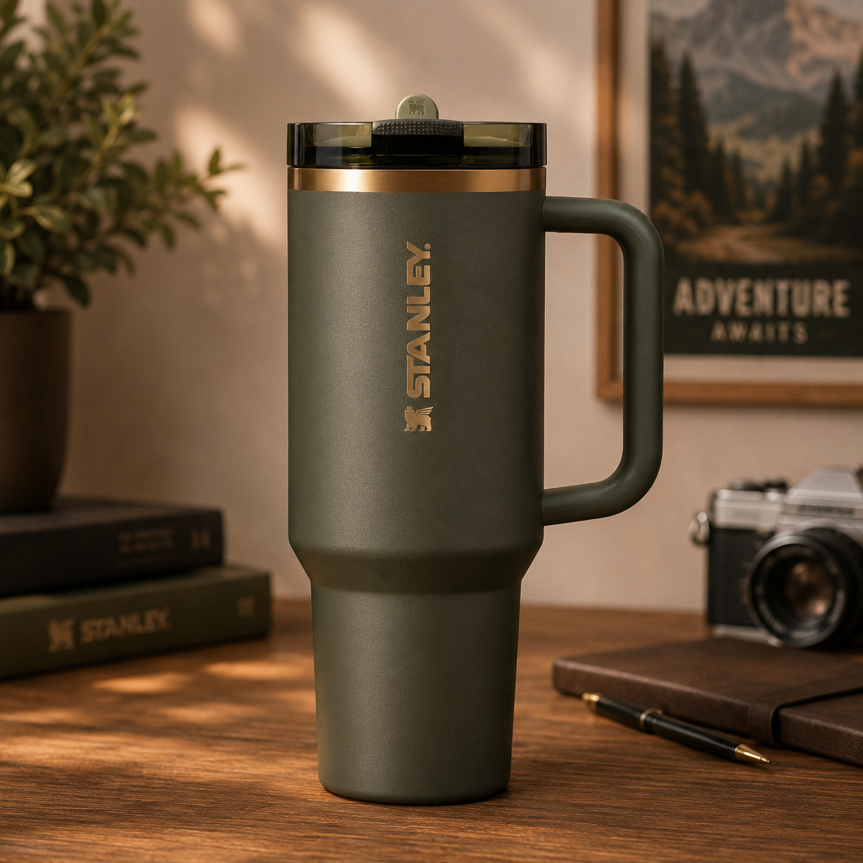 Stanley Quencher 40OZ Tumbler Pro Tour Flip Straw Dark Green