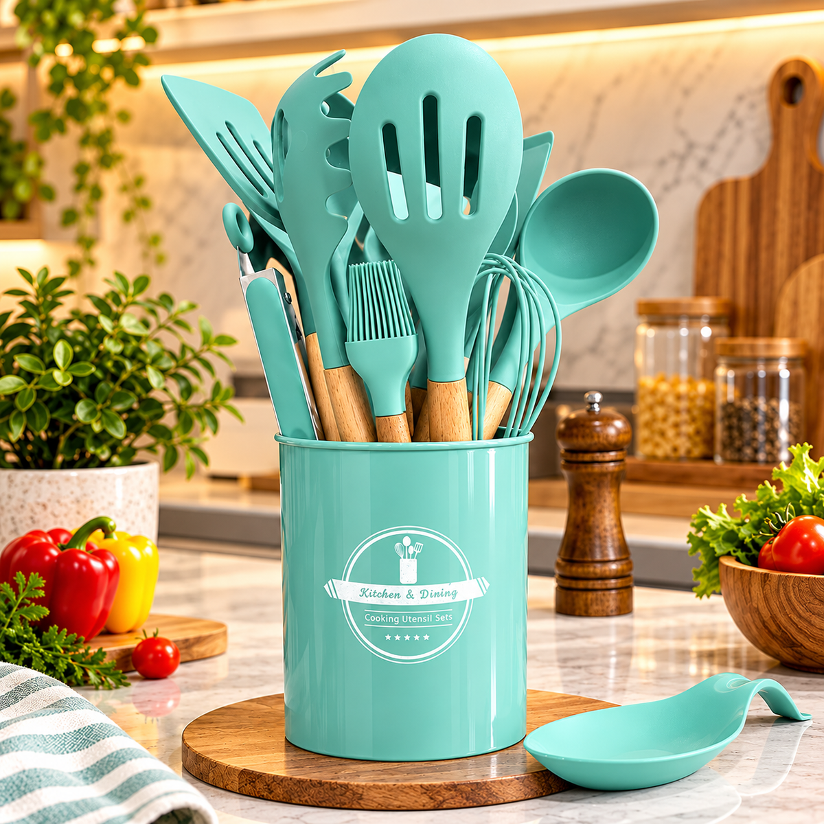 12pcs Nonstick Slicon Kitchen Utensil Set