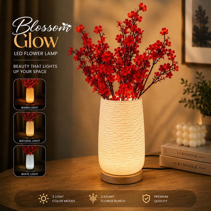 Vase Table Lamp With Flower Bunch– 3 Color Modes