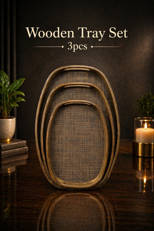 Imported Bamboo Premium Wooden 3pcs Tray Set