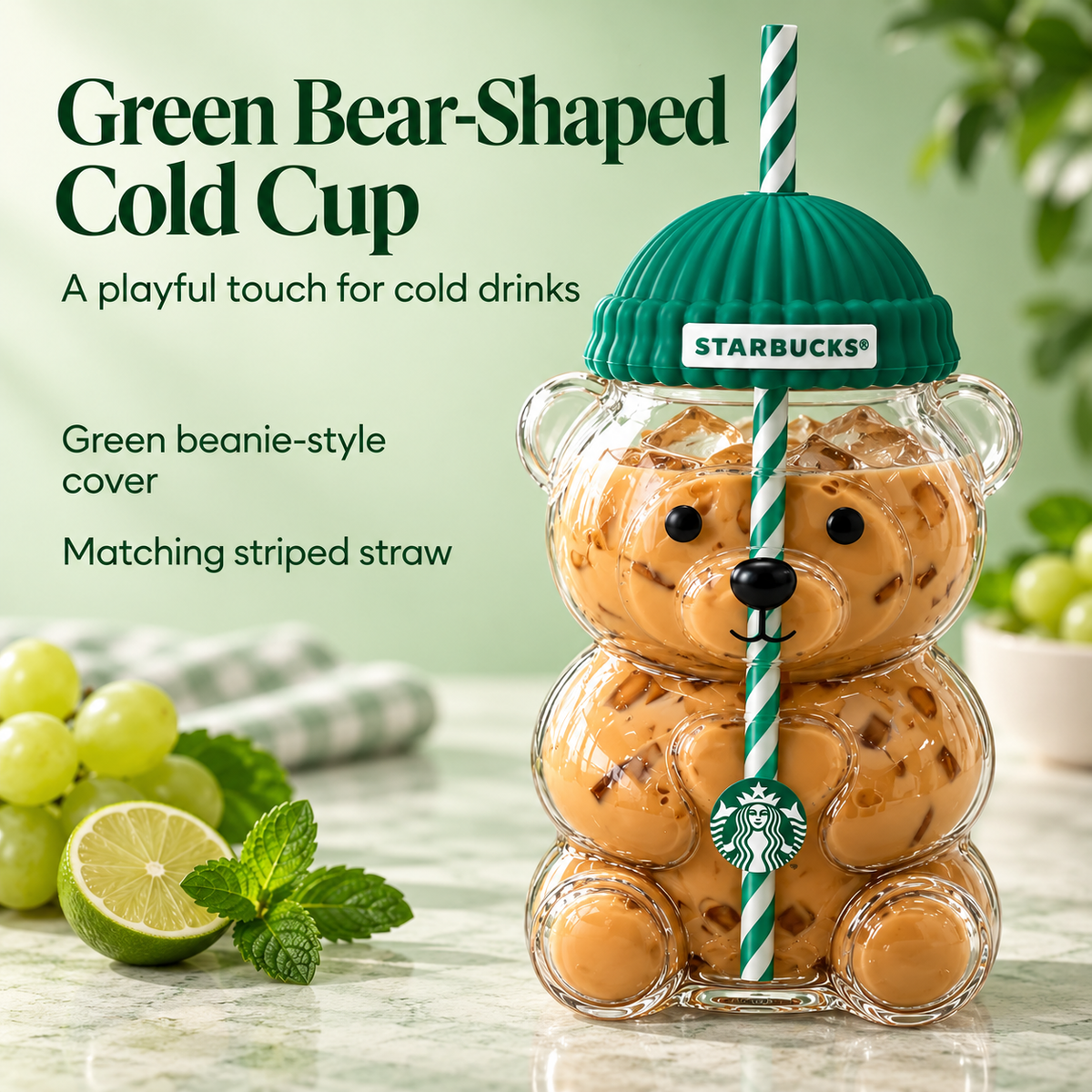 Starbucks Bearista Glass Cold Cup - 20oz