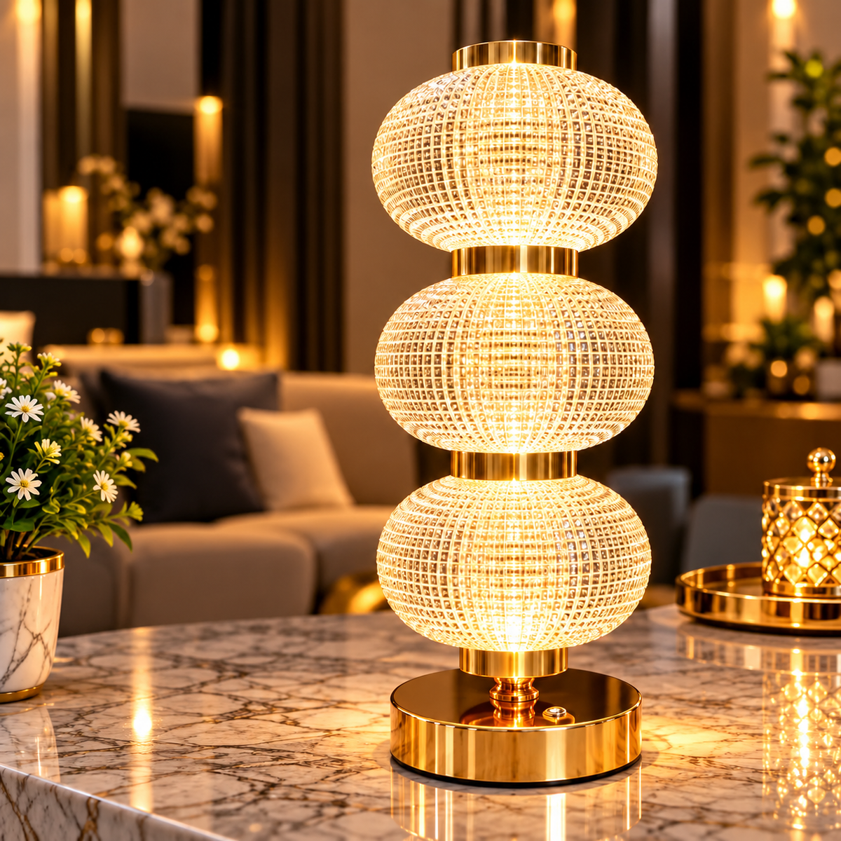 Royal Radiance Rechargeable Table Lamp (3 Light Color Modes)