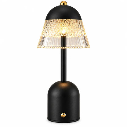 Aurora Frost Glass LED Table Lamp – Black
