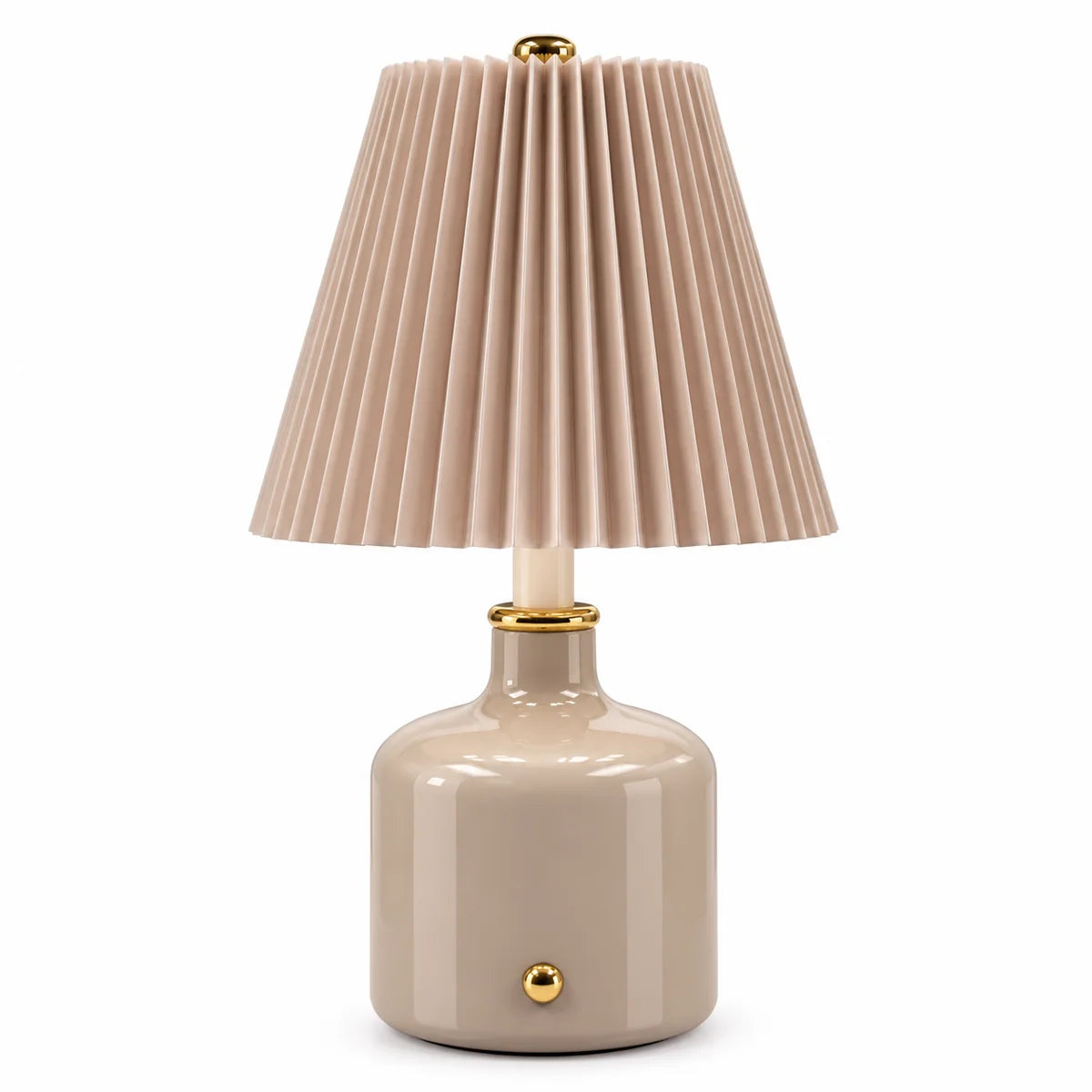 Aurora Pleated Ceramic Table Lamp Grey (3 Light Color Modes)