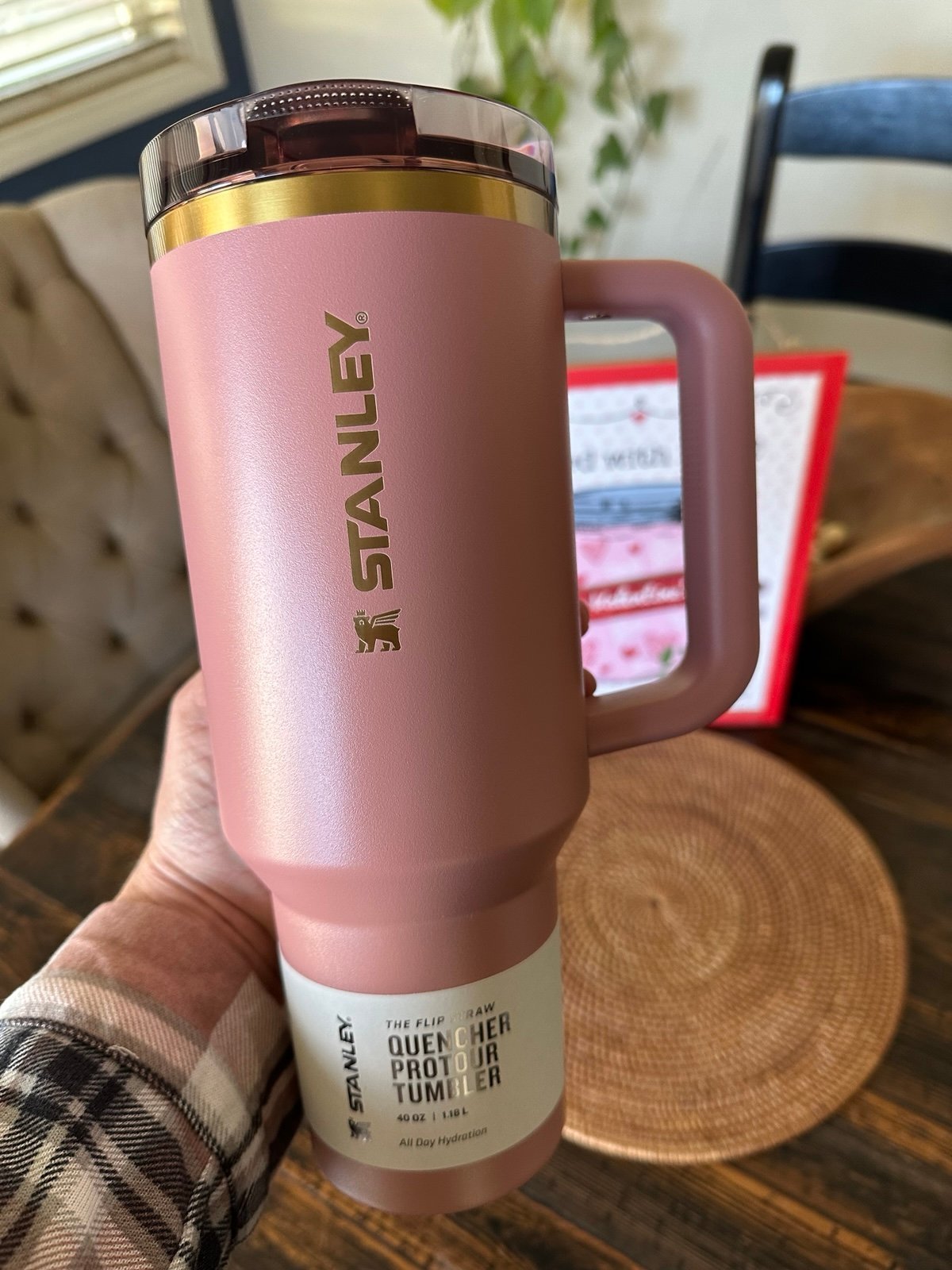 Stanley Quencher 40OZ ProTour Tumbler Flip Straw Antique Pink