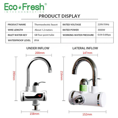 Electric Hot & Cold Water Tap, Instant Water Heater